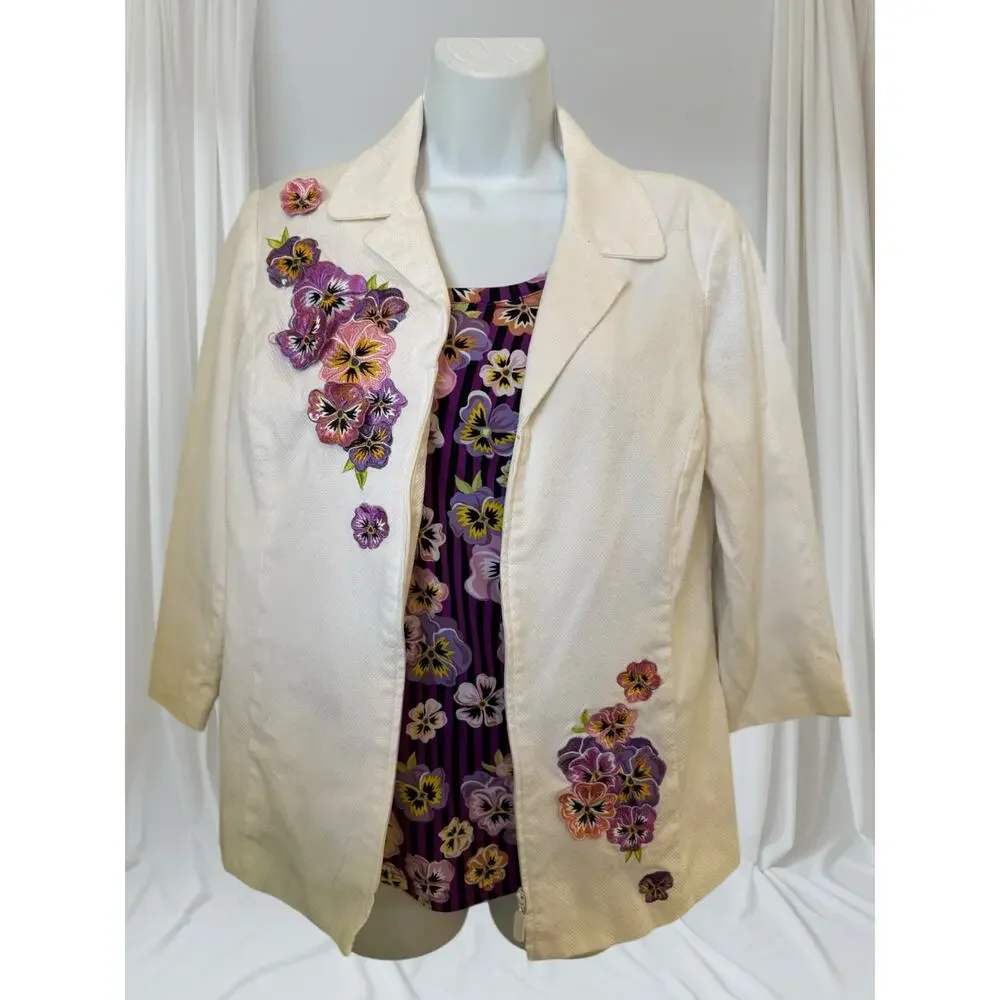 Bob Mackie Wearable Art Two-Piece Embroidered Set - Size M - Picture 1 of 13